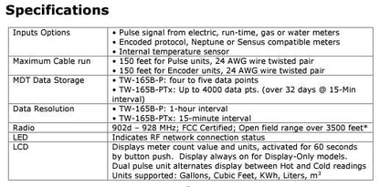 Standard range - Display MDT